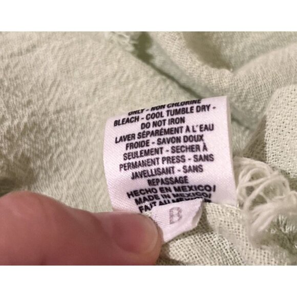 Oh My Gauze Top Womens 2 LXL Green Lagenlook Asymmetrical Art To Wear Distressed - Picture 10 of 10